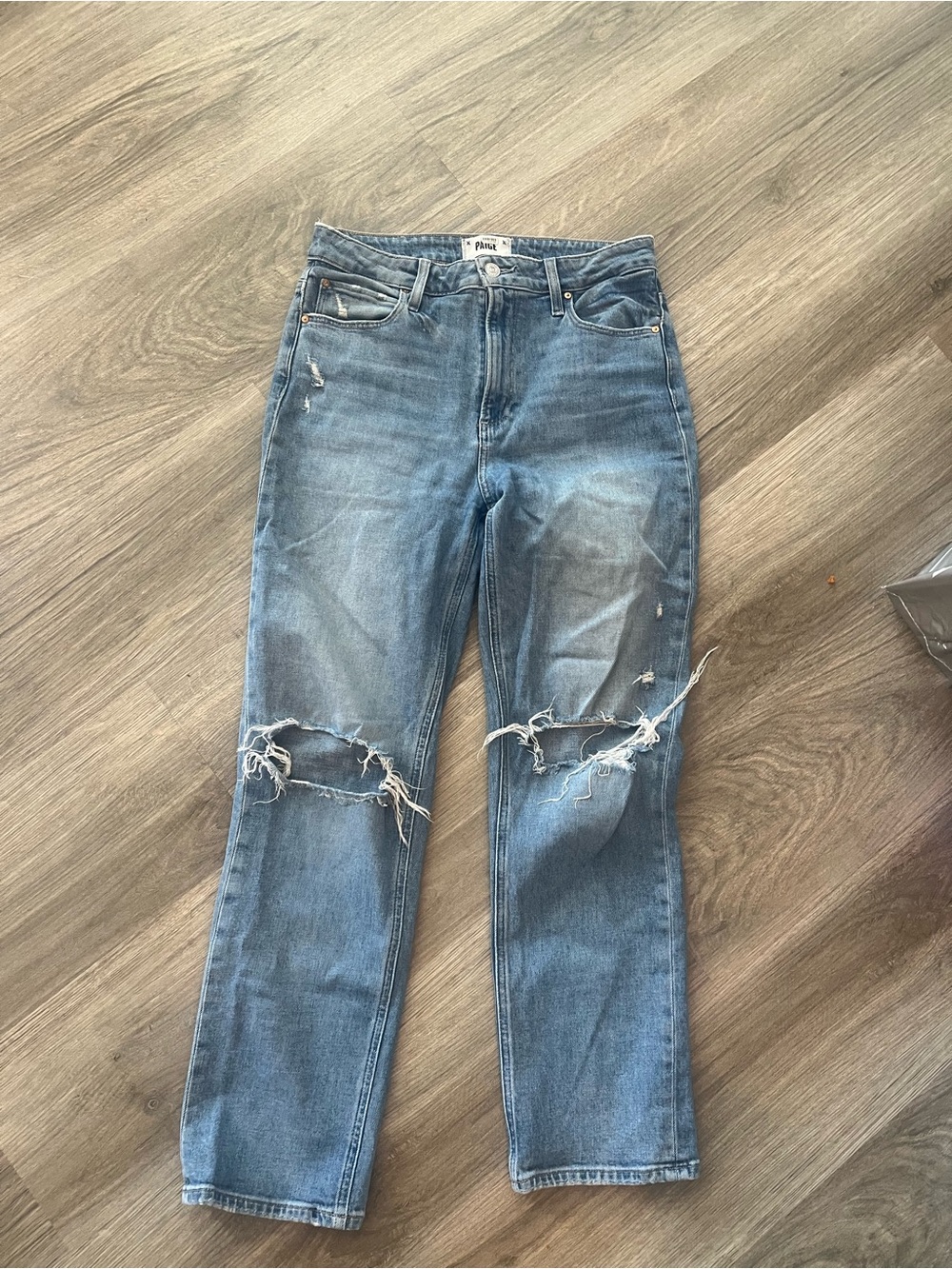 PAIGE Women's Distressed Straight-Leg Jeans